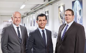 (v.l.n.r.: Gökhan Balkis, Geschäftsführer der Franz Morat Group / Dr. Matthias Dannemann, Operativer Geschäftsführer Framo Morat / Jörg Hansen, Operativer Geschäftsführer F. Morat)